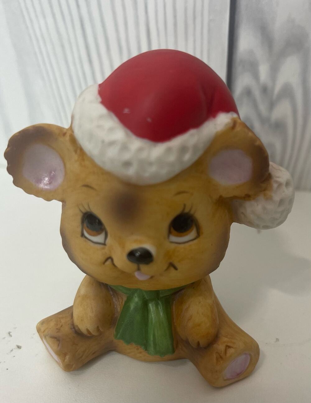 Vintage Lefton Ceramic Christmas Xmas Mouse Figurine